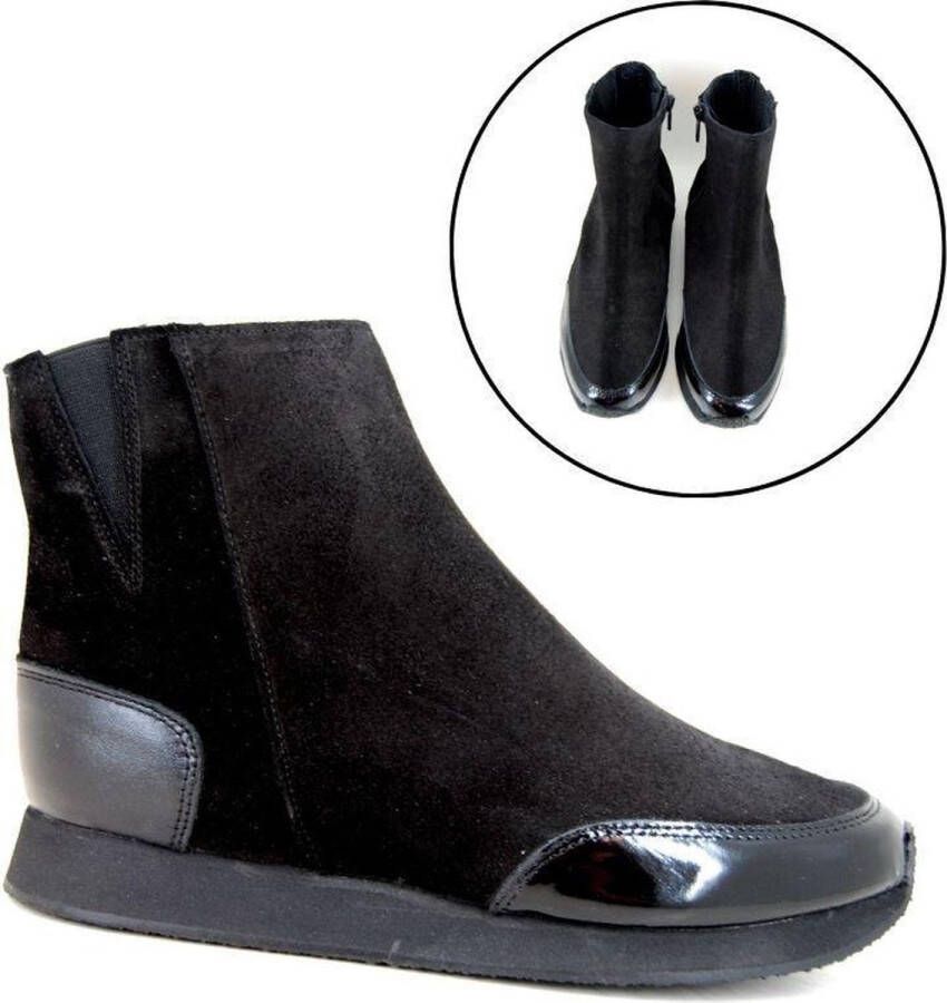 Stravers Kleine Maten Schoenen Stravers Sneaker Laarsjes Zwart Kleine Maten Platte Enkellaarzen