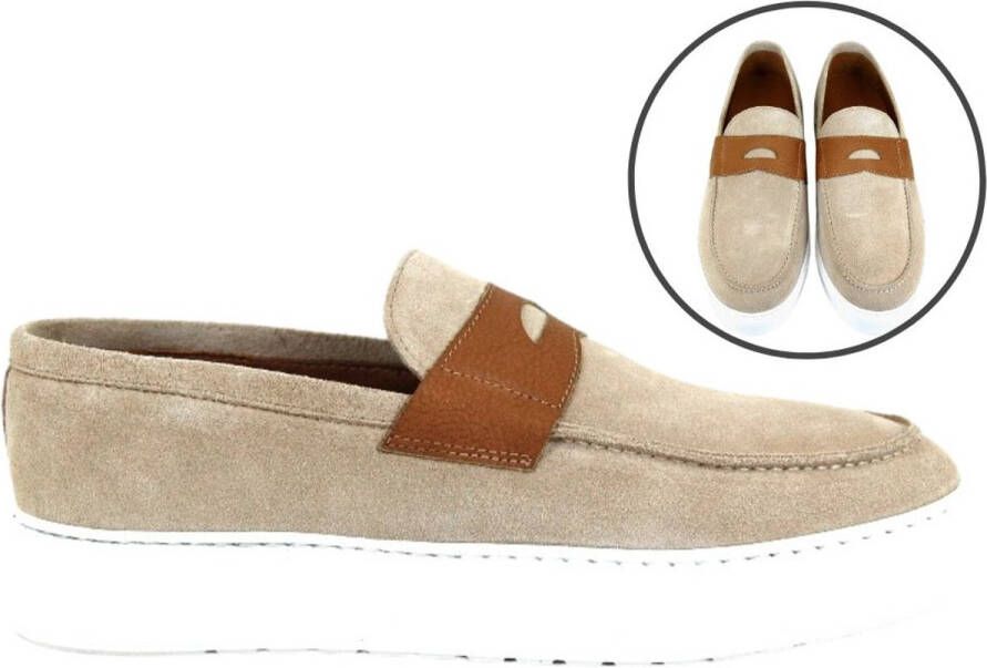 Stravers Kleine Maten Schoenen Stravers Sneaker Penny Loafers Heren Bruin Kleine Herenschoenen Instappers