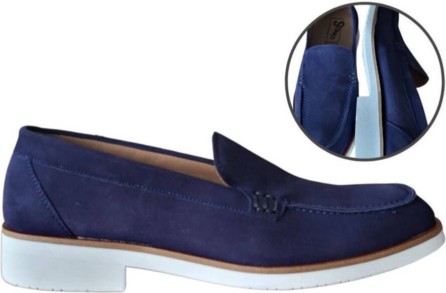 Stravers Kleine Maten Schoenen Stravers Sportieve Loafers Suede Blauw Kleine Maten Instappers Heren