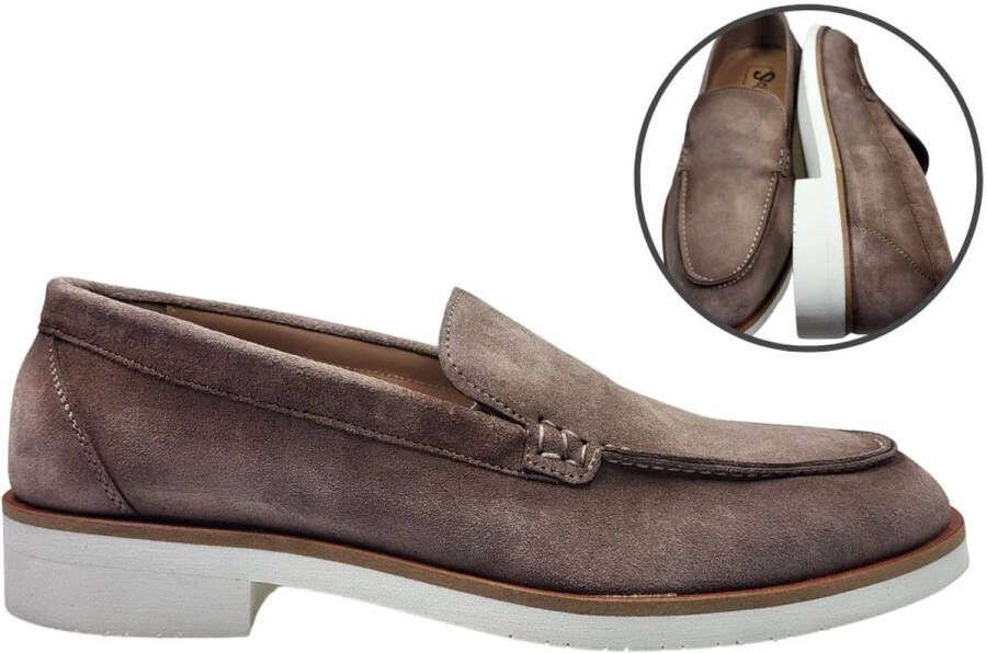 Stravers Kleine Maten Schoenen Stravers Sportieve Loafers Suede Grijs Kleine Maten Instappers Heren