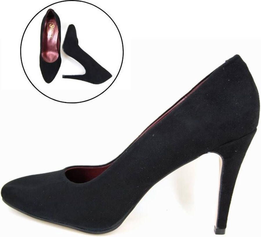 Stravers Kleine Maten Schoenen Stravers Stiletto Hakken Chic Zwart Suede. Kleine Maten Pumps Hoge Hak - Foto 1