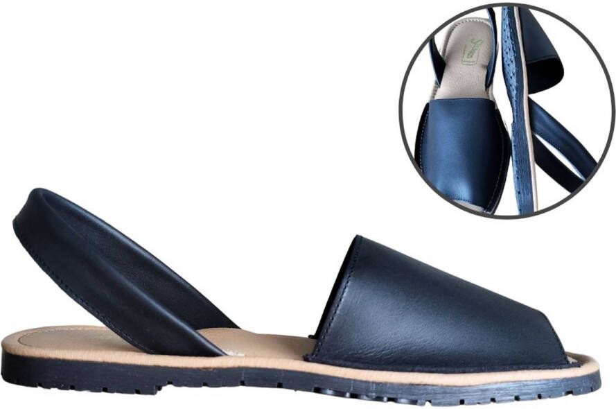 Stravers Kleine Maten Schoenen Stravers Zwarte Leren Spaanse Sandalen Dames Kleine Maten Menorquinas