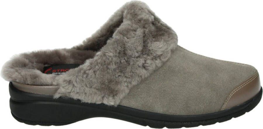 Strober GABY~72081H~~~~~~~~~~~~~~~~~~~ Dames pantoffelsPopulaire damesschoenen Pantoffel Taupe