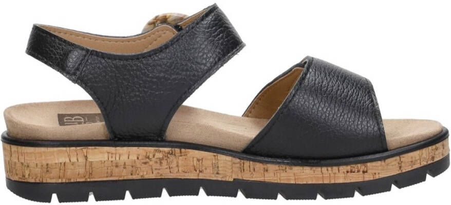 Sub55 Comfort Collection Mia 96 Sandalen Plat zwart