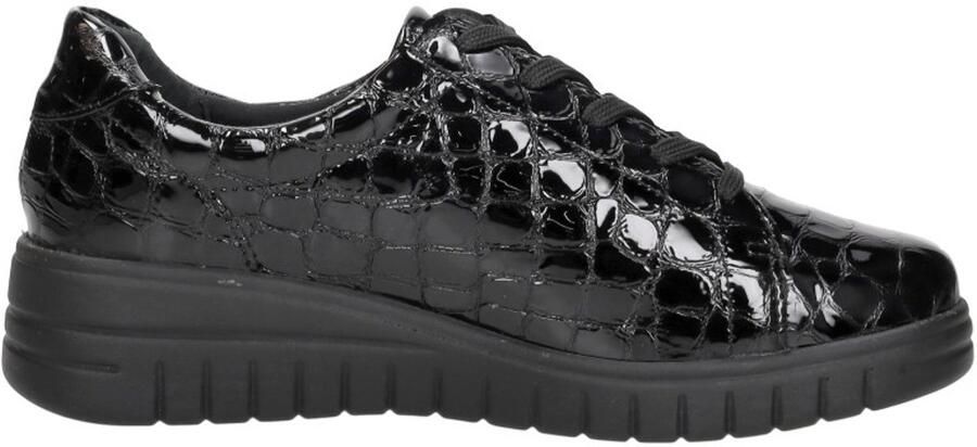 Sub55 Comfort Collection Isla 07 Veterschoenen Laag Zwart croco lak
