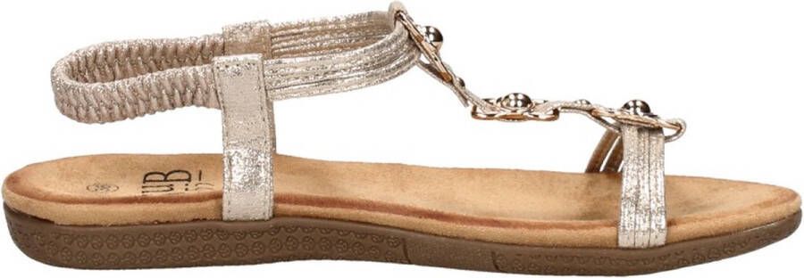 Sub55 Comfortabel Sandalen Plat Goudkleur