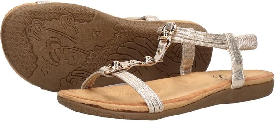 Sub55 Comfortabel Sandalen Plat Goudkleur - Foto 4
