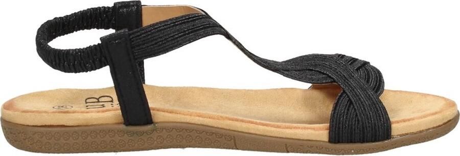 Sub55 Comfortabel Sandalen Plat zwart