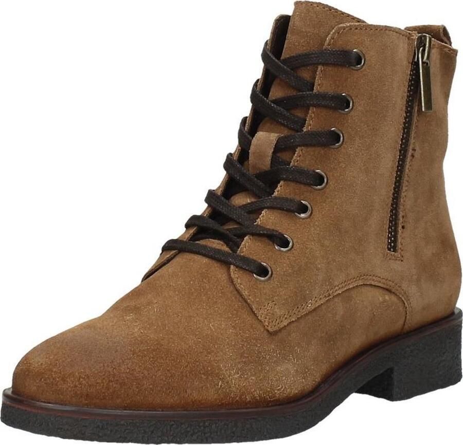 Sub55 Dames veterschoenen Hoog cognac