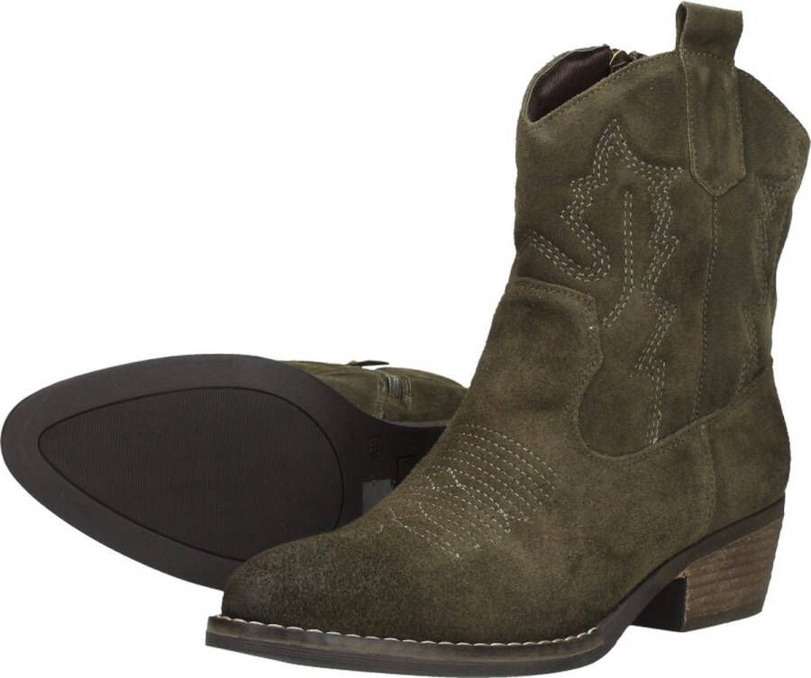 Sub55 Western boots Enkellaarsjes Hak groen