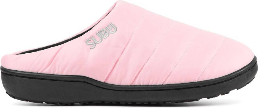 Subu Pantoffels Dames Sloffen Instappers Canvas Harde zool Dichte hiel Permanent Roze