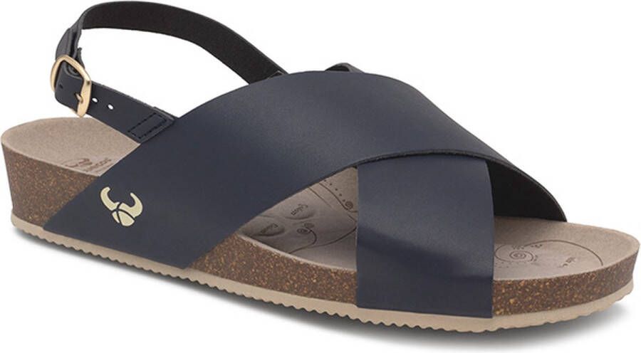 Suecos Dahlia sandalen dames navy vermoeide voeten voetboogondersteuning antislip zool antibacteriële binnenzool demping sleehak