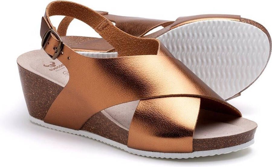 Suecos Ros sandalen dames brons comfortabel schokabsoberend antibacterieel flexibele zool