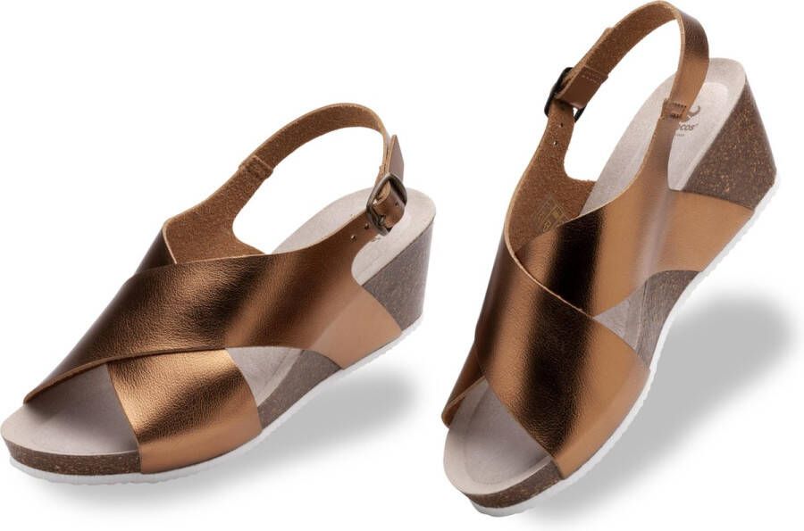 Suecos Ros sandalen dames brons comfortabel schokabsoberend antibacterieel flexibele zool