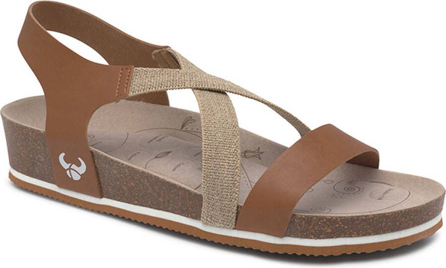 Suecos Syren sandalen dames cognac comfortabel schokabsoberend antibacterieel flexibele zool sleehak