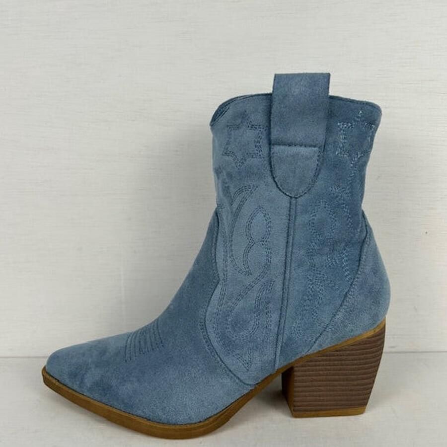 Suèdine cowboylaarsje blauw