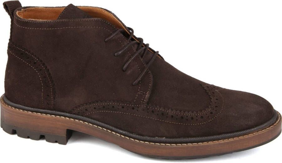 Suitable Brogue Bruin Suede Heren Veterschoenen