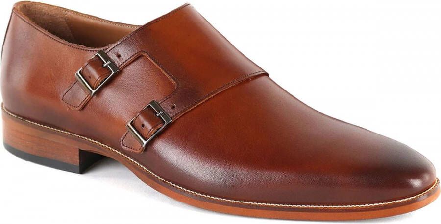 Suitable Double Monk Strap Schoen Cognac Schoen cm Leer Heren Gespschoenen Double monk strap