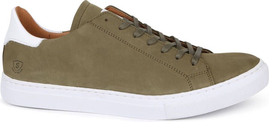 Suitable Nubuck Seron Sneaker Groen Leer Heren Veterschoenen