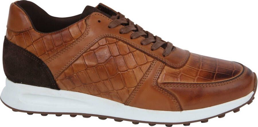 Suitable Sneaker Run Croco Bruin Schoen cm Leer Heren Veterschoenen