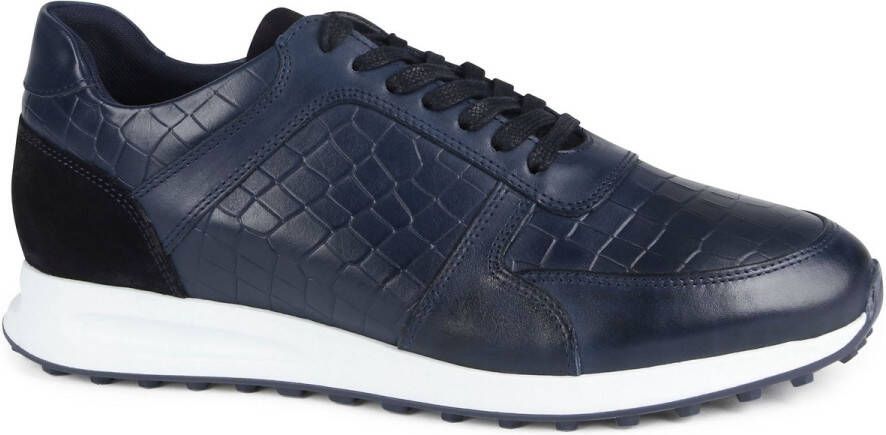 Suitable Sneaker Run Croco Donkerblauw Schoen cm Leer Heren