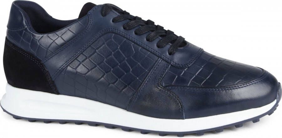 Suitable Sneaker Run Croco Donkerblauw Schoen cm Leer Heren