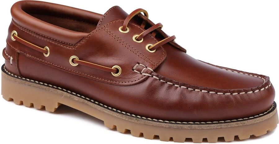 Suitable Bootschoenen Leer Bruin Heren Instappers