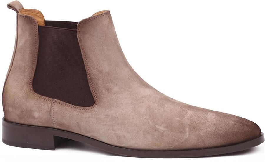 Suitable Platte laarzen Chelsea Boot Suede Beige