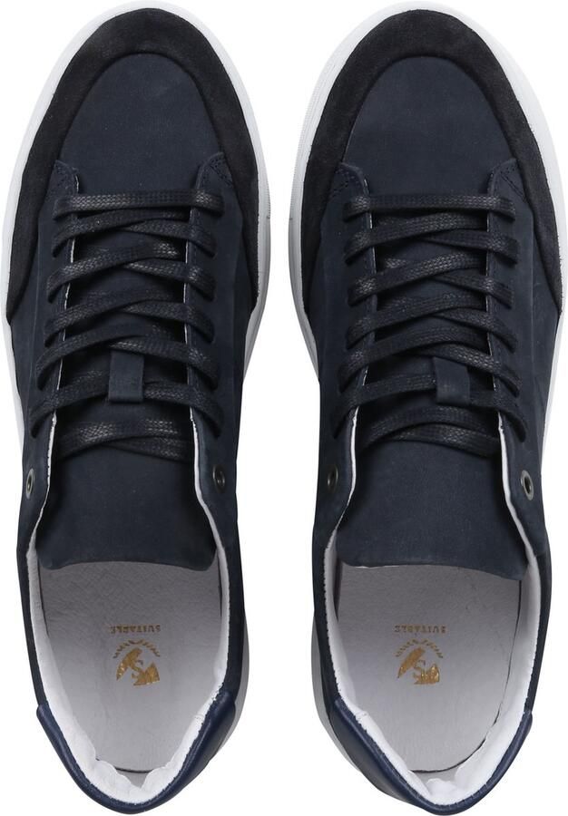 Suitable Nubuck Skave Sneaker Donkerblauw Schoen cm Suede Leer Heren Veterschoenen - Foto 2
