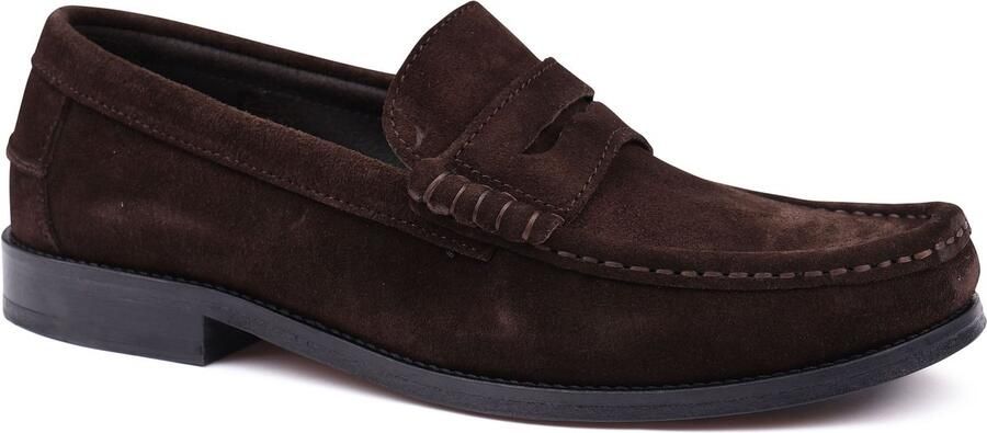 Suitable Penny Loafers Suede Bruin Heren Instappers