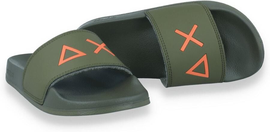 Sun 68 Jongens Badslipper Boy's Slippers Logo Military Kaki