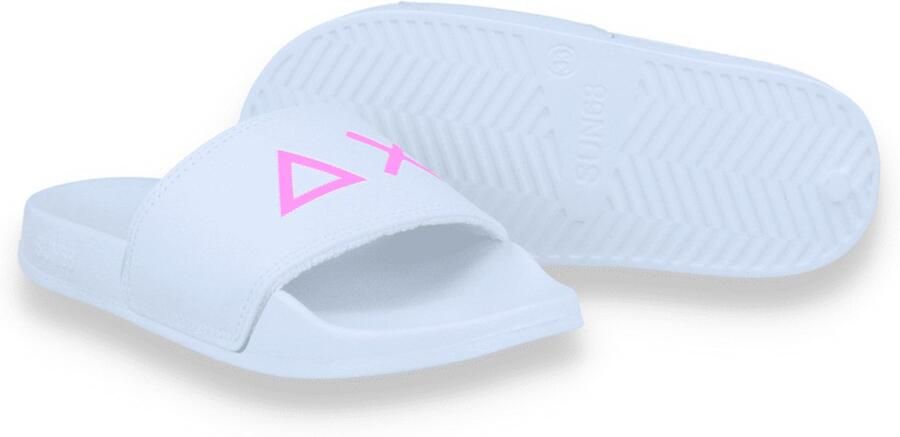 Sun 68 Meisjes Badslipper Girl's Slippers Logo Bianco Wit