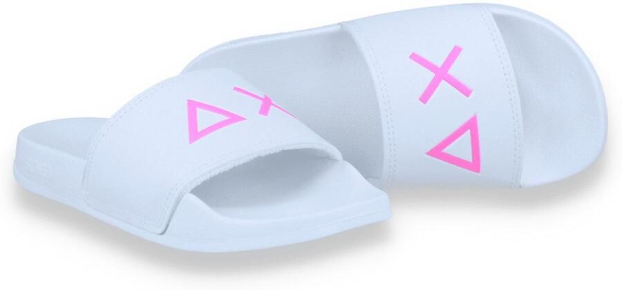 Sun 68 Meisjes Badslipper Girl's Slippers Logo Bianco Wit
