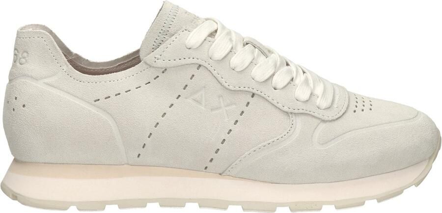 Sun68 Tom Raw Edge Suede Sneakers Schoenen Grijs-Wit Z36103