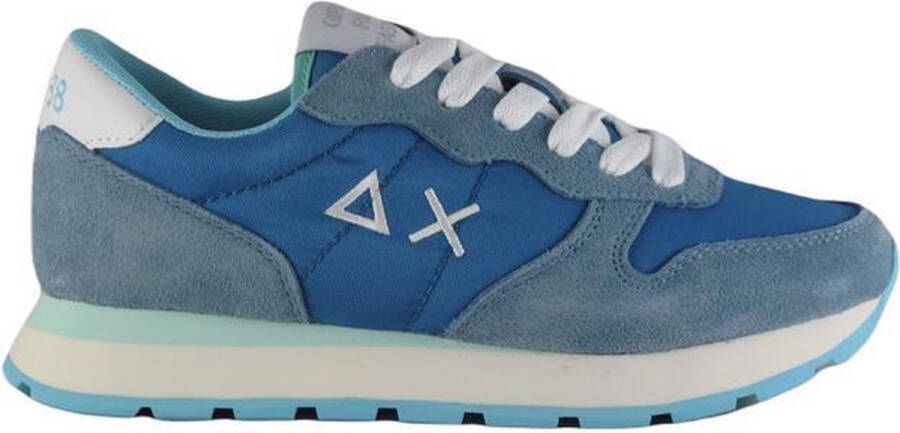 Sun68 Ally Solid Nylon Lage sneakers Leren Sneaker Dames Blauw