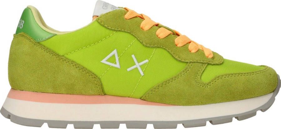 Sun68 Felgroene Ally Solid Nylon Sneakers voor Dames Green Dames