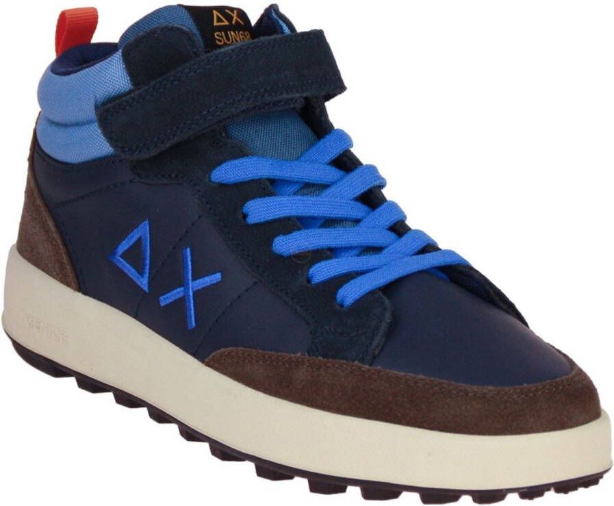 Sun68 Boy's Genius Mid Teen Sneaker Blauw