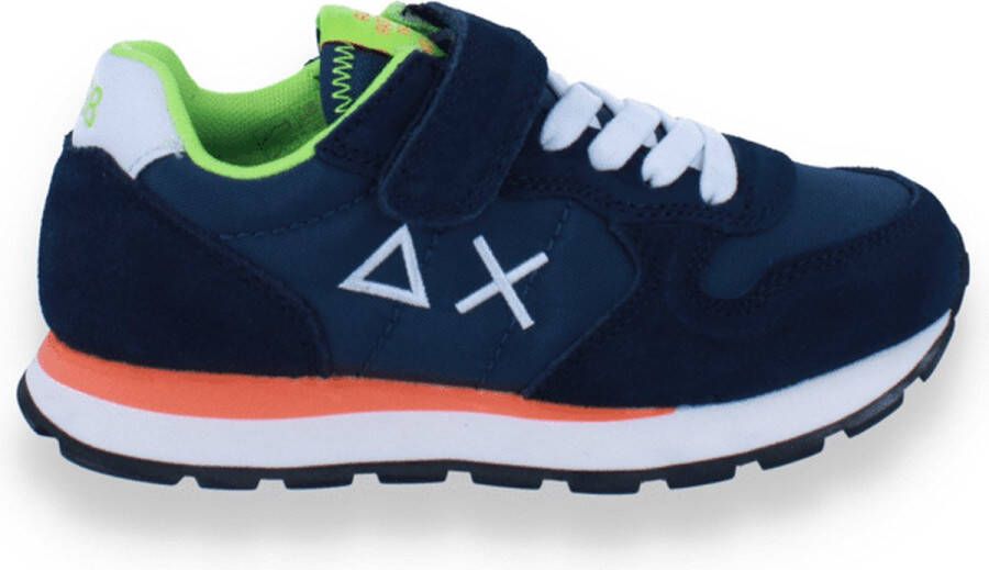 Sun68 Boys Tom Fluo Sneakers Jongens Donkerblauw