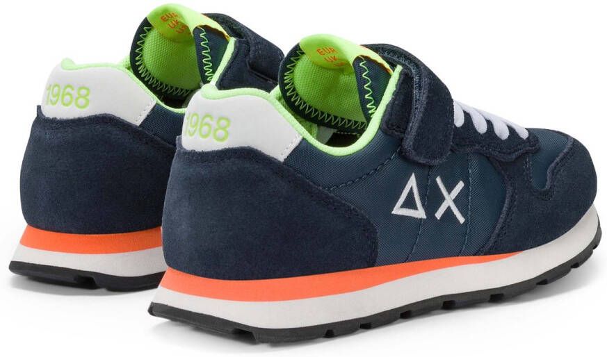 Sun68 Boys Tom Fluo Sneakers Jongens Donkerblauw