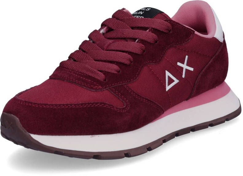 Sun68 Casual Sneaker in Bordeaux Leer en Stof