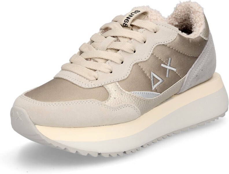 Sun68 dames sneaker Big Ally Teddy Fur beige goud
