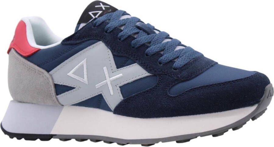 Sun68 Blauwe Sneakers Hardloopstijl Lichtgewicht Grip Blue Heren