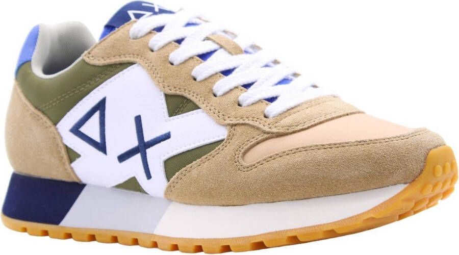 Sun68 Jaki Tricolors Sneaker Mannen Groen blauw beige