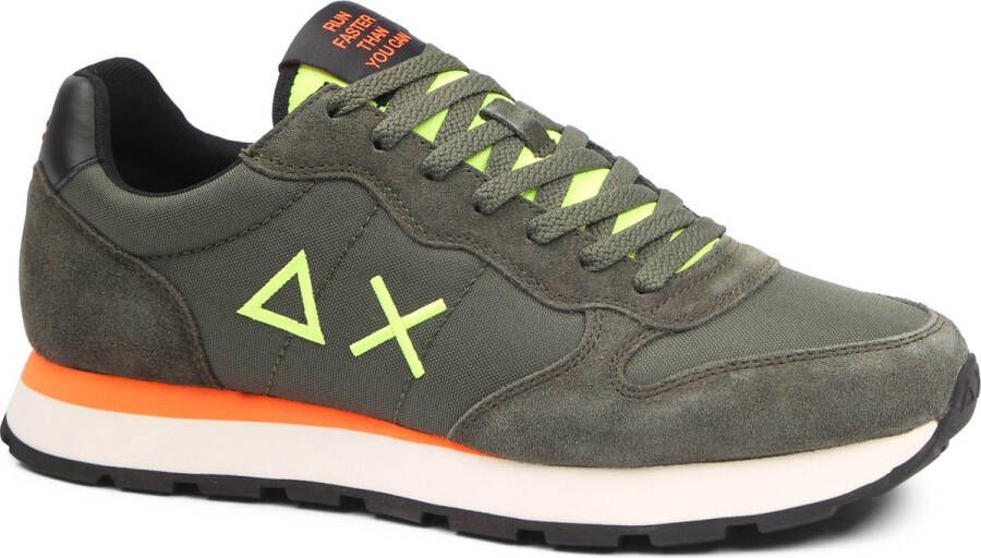 Sun68 Fluo Solid Sneaker Donkergroen Militair Green Heren