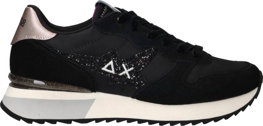 Sun68 Star glitter logo Sneakers Zwart