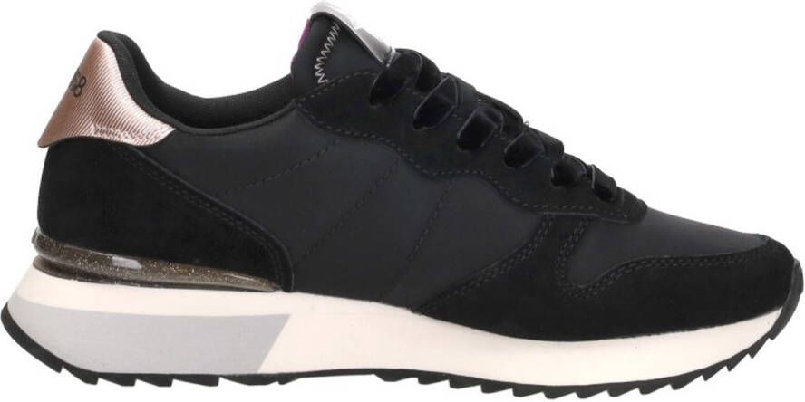 Sun68 Star glitter logo Sneakers Zwart