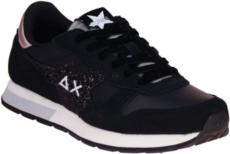 Sun68 Stargirl Glitter Logo Teen Sneaker Zwart