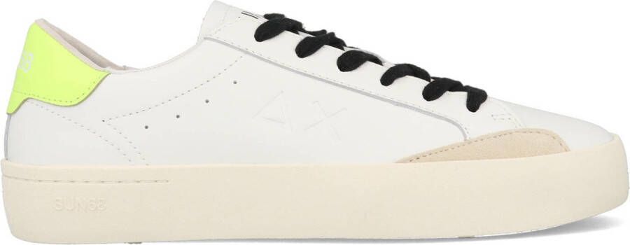 Sun68 Street Leather Tennis Sneakers Wit Geel White Heren