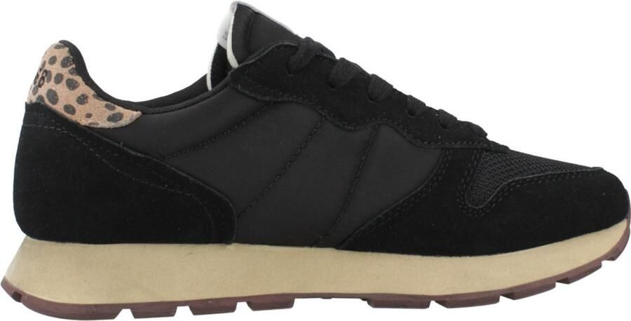 Sun68 Vintage Sneaker Zwart met Witte Inzet Black Dames