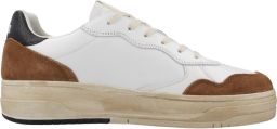 Sun68 Witte leren sneakers met zwarte details